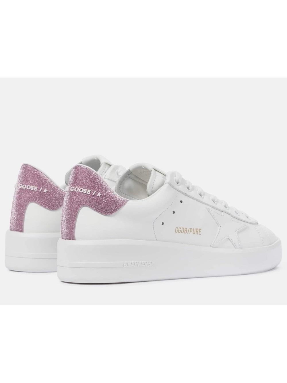 Golden Goose Pure Star White w/ Pink Glitter - Size 36